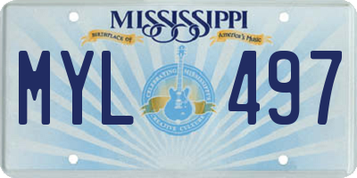 MS license plate MYL497