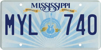 MS license plate MYL740