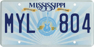 MS license plate MYL804