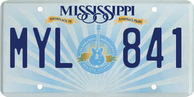 MS license plate MYL841
