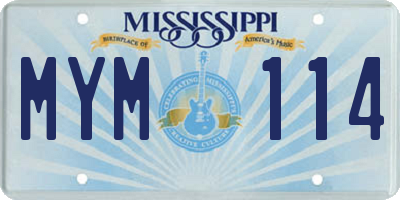 MS license plate MYM114