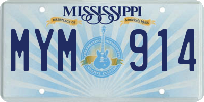MS license plate MYM914