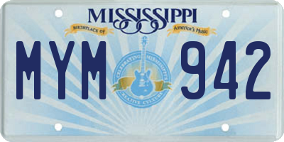 MS license plate MYM942