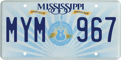 MS license plate MYM967