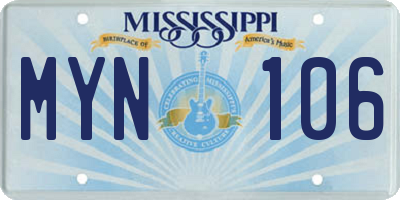 MS license plate MYN106