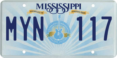 MS license plate MYN117