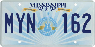 MS license plate MYN162