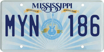 MS license plate MYN186