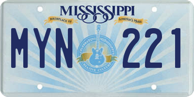 MS license plate MYN221