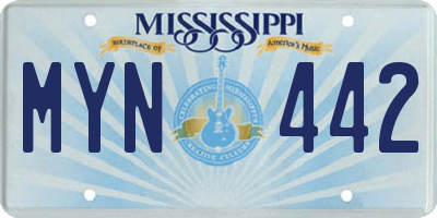 MS license plate MYN442
