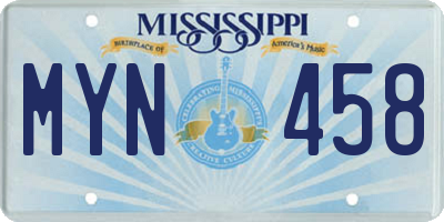 MS license plate MYN458