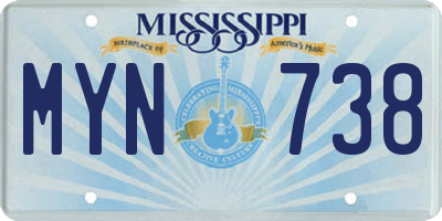 MS license plate MYN738