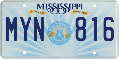 MS license plate MYN816