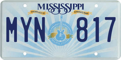 MS license plate MYN817