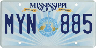 MS license plate MYN885