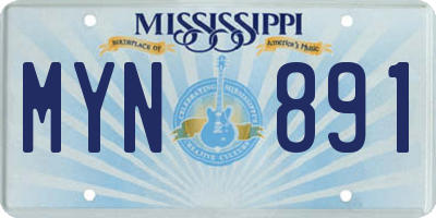 MS license plate MYN891