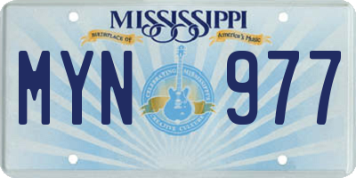 MS license plate MYN977
