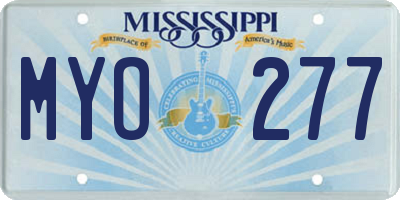 MS license plate MYO277