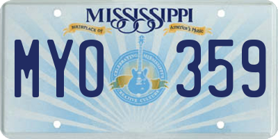 MS license plate MYO359