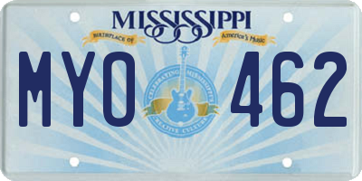 MS license plate MYO462