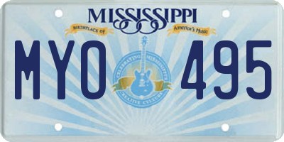 MS license plate MYO495