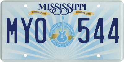 MS license plate MYO544