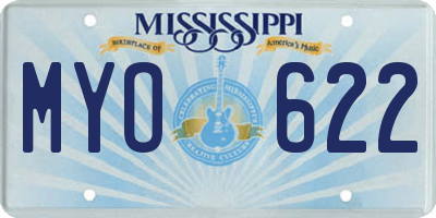MS license plate MYO622