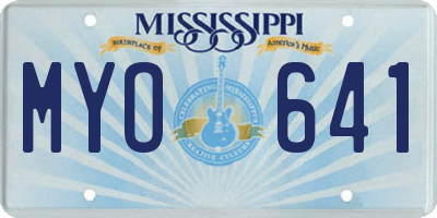MS license plate MYO641
