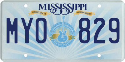 MS license plate MYO829