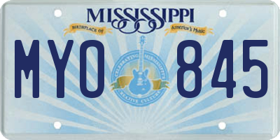 MS license plate MYO845