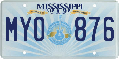 MS license plate MYO876