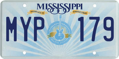 MS license plate MYP179