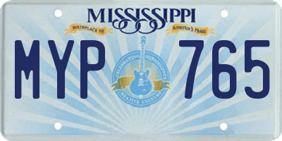 MS license plate MYP765