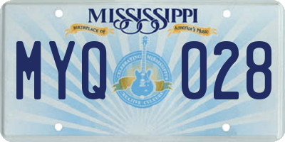 MS license plate MYQ028