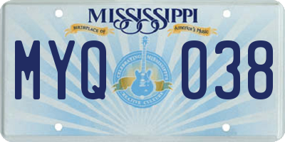 MS license plate MYQ038