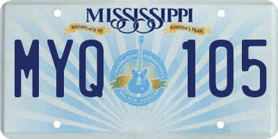 MS license plate MYQ105