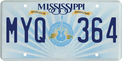 MS license plate MYQ364
