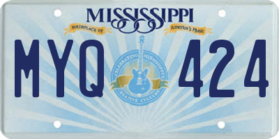 MS license plate MYQ424