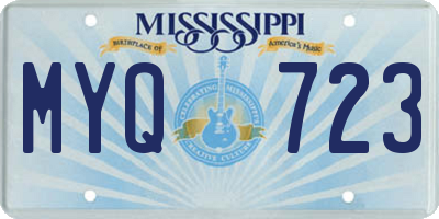 MS license plate MYQ723