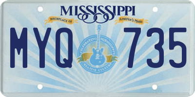 MS license plate MYQ735