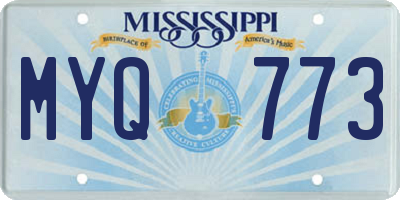 MS license plate MYQ773