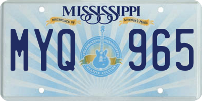 MS license plate MYQ965