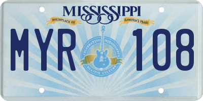 MS license plate MYR108