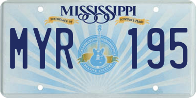 MS license plate MYR195