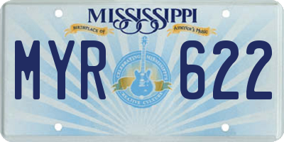 MS license plate MYR622