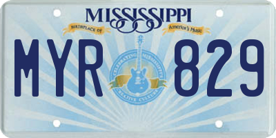 MS license plate MYR829
