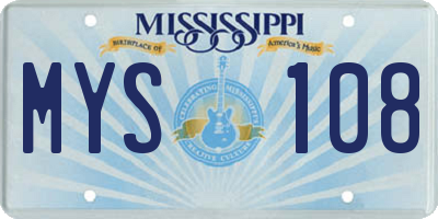 MS license plate MYS108