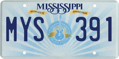 MS license plate MYS391