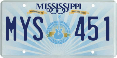 MS license plate MYS451