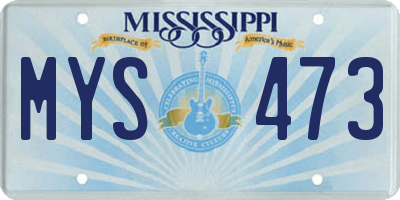 MS license plate MYS473